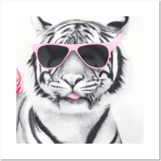 Tiger With Glasses Posters and Art